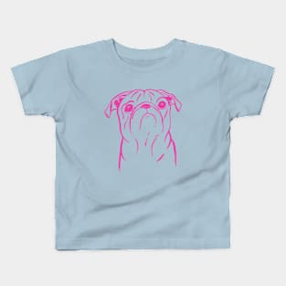 Pug (Cyan and Magenta) Kids T-Shirt